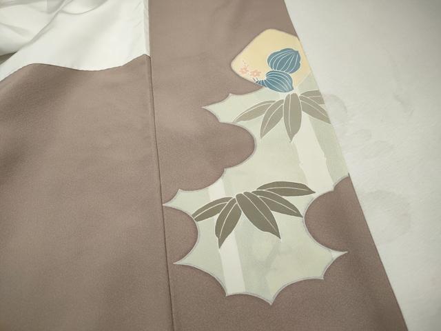 平和屋着物■豪華色留袖　駒刺繍　群鶴笹竹文　金彩　正絹　逸品　DABJ0018qa