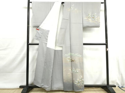 平和屋着物■訪問着　作家物　駒刺繍　籬松文　舟　暈し染め　金彩　正絹　逸品　DABJ0022qa