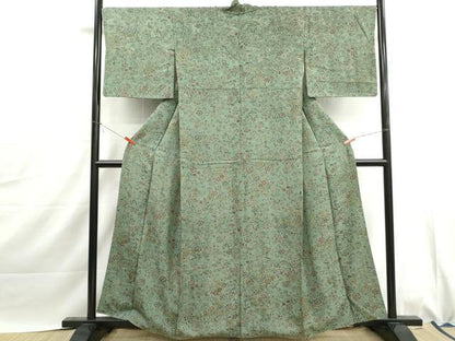 平和屋着物■上質な小紋　流水花唐草文　正絹　逸品　DABJ0026qa