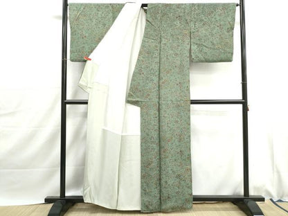 平和屋着物■上質な小紋　流水花唐草文　正絹　逸品　DABJ0026qa