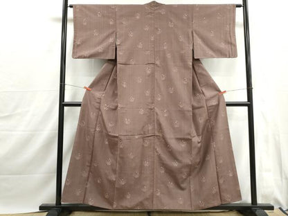 平和屋着物■上質な小紋　紬地　露草文　正絹　逸品　DABJ0027qa