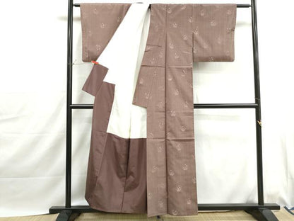 平和屋着物■上質な小紋　紬地　露草文　正絹　逸品　DABJ0027qa