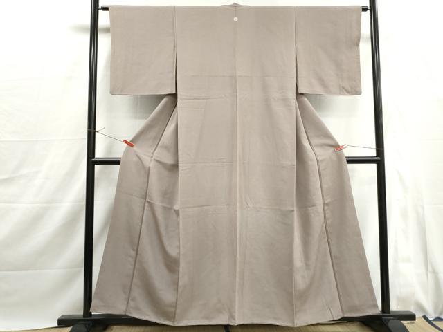 平和屋着物■上質な色無地　牡丹鼠色　正絹　逸品　DABJ0028qa