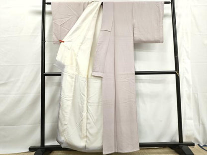 平和屋着物■上質な色無地　花唐草地紋　灰梅色　正絹　逸品　DABJ0035qa