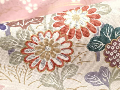 平和屋着物■上質な小紋　花松文　暈し染め　金彩　正絹　逸品　DABJ0037qa
