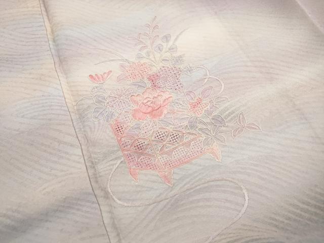 平和屋着物■中国三大刺繍　スワトウ刺繍　汕頭刺繍　総刺繍　訪問着　貝桶花文　暈し染め　正絹　逸品　DABJ0038qa