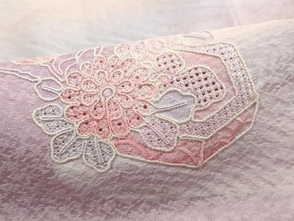 平和屋着物■中国三大刺繍　スワトウ刺繍　汕頭刺繍　総刺繍　訪問着　貝桶花文　暈し染め　正絹　逸品　DABJ0038qa