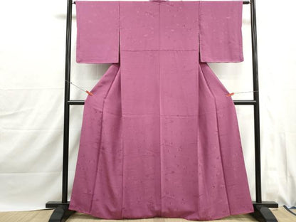 平和屋着物■上質な色無地　流水風景地紋　若紫色　正絹　逸品　DABJ0041qa