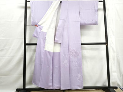 平和屋着物■中国三大刺繍　スワトウ刺繍　汕頭刺繍　総刺繍　色留袖　檜扇花文　薄葡萄色　正絹　逸品　DABJ0045qa