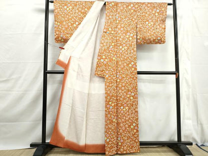 平和屋着物■上質な小紋　絞り　草花文　正絹　逸品　DABJ0046qa