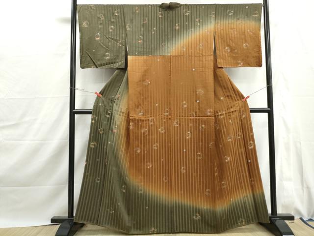 平和屋着物■訪問着　花丸間道　暈し染め　正絹　逸品　DABJ0049qa