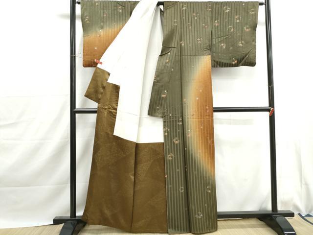 平和屋着物■訪問着　花丸間道　暈し染め　正絹　逸品　DABJ0049qa
