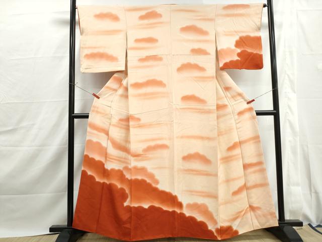 平和屋着物■訪問着　霞文　暈し染め　さが美扱い　正絹　逸品　DABJ0050qa
