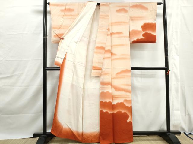 平和屋着物■訪問着　霞文　暈し染め　さが美扱い　正絹　逸品　DABJ0050qa