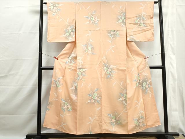 平和屋着物■上質な小紋　草花文　暈し染め　正絹　逸品　DABJ0060qa