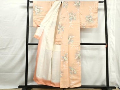 平和屋着物■上質な小紋　草花文　暈し染め　正絹　逸品　DABJ0060qa