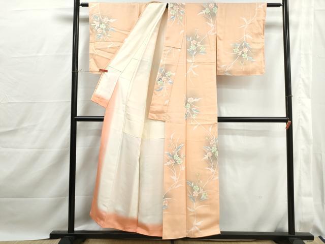 平和屋着物■上質な小紋　草花文　暈し染め　正絹　逸品　DABJ0060qa
