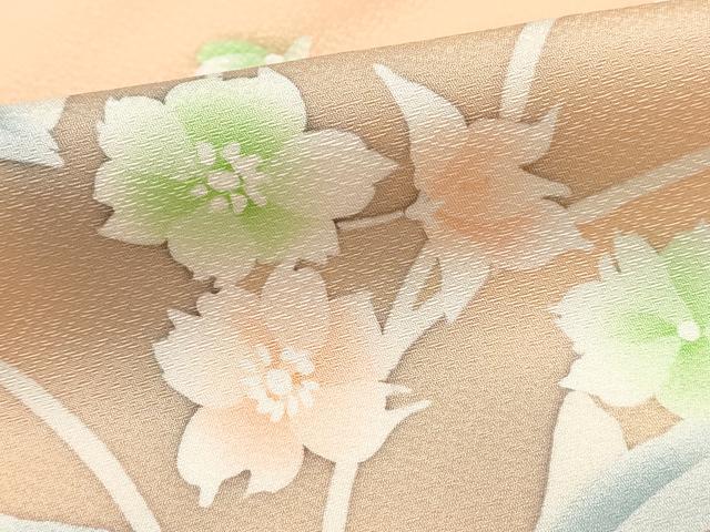 平和屋着物■上質な小紋　草花文　暈し染め　正絹　逸品　DABJ0060qa