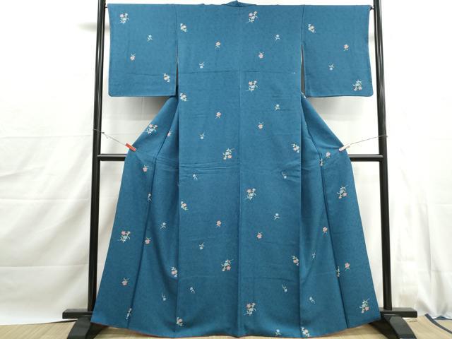 平和屋着物■上質な小紋　草花文　正絹　逸品　DABJ0064qa