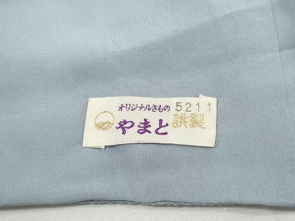 平和屋着物■上質な色無地　霞地紋　白藍色　やまと誂製　正絹　逸品　DABJ0070qa