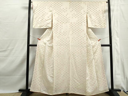 平和屋着物■上質な小紋　絞り　麻の葉文　正絹　逸品　DABJ0071qa
