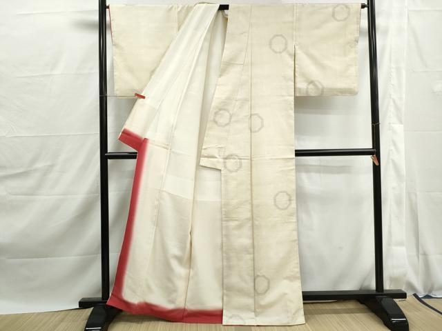 平和屋着物■結城紬　80亀甲　蜀江文　飛び亀甲柄　正絹　逸品　DABJ0072qa