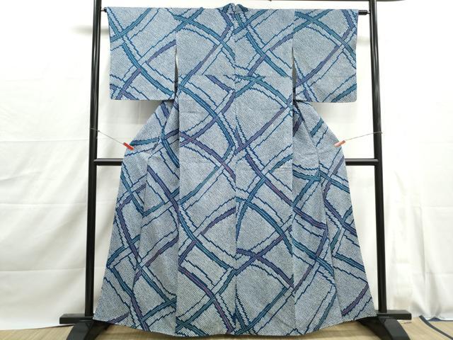 平和屋着物■上質な小紋　総絞り　抽象鹿の子文　やまと誂製　正絹　逸品　DABJ0073qa