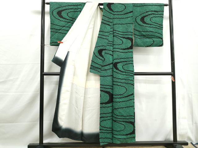 平和屋着物■上質な小紋　総絞り　流水文　正絹　逸品　DABJ0075qa