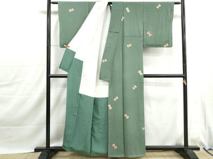 平和屋着物■上質な小紋　吉祥花文　分銅　正絹　逸品　未使用　DABJ0077qa