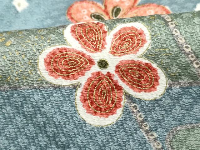 平和屋着物■上質な小紋　枝花楓文　暈し染め　金彩　正絹　逸品　DABJ0082qa