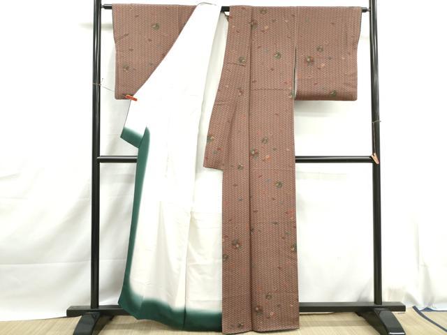 平和屋着物■重要無形文化財・伊勢手彫型本染・細合俊男　小紋　檜垣花丸文　正絹　逸品　DABJ0085qa