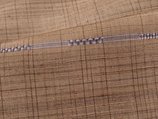 平和屋着物■上質な紬　めがね織　霞文　正絹　逸品　DABJ0093qa