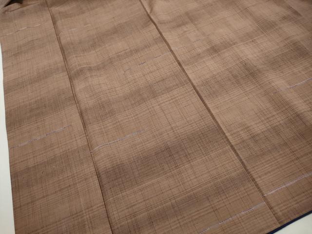 平和屋着物■上質な紬　めがね織　霞文　正絹　逸品　DABJ0093qa