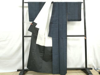 平和屋着物■上質な紬　変わり間道　正絹　逸品　DABJ0094qa