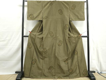 平和屋着物■上質な紬　舞花文　正絹　逸品　DABJ0095qa