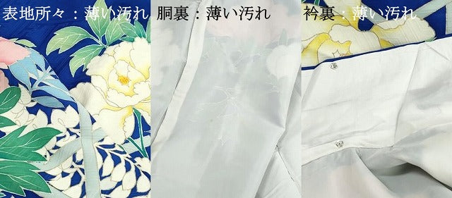 平和屋着物■豪華振袖　駒刺繍　草花文　牡丹　金彩　正絹　逸品　DABJ0097qa