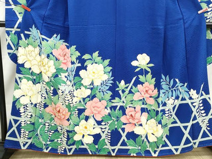平和屋着物■豪華振袖　駒刺繍　草花文　牡丹　金彩　正絹　逸品　DABJ0097qa