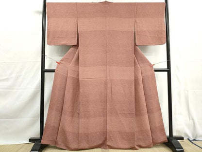 平和屋着物■江戸小紋　小花文　鬼しぼ縮緬　正絹　逸品　DABJ0099qa