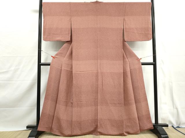 平和屋着物■江戸小紋　小花文　鬼しぼ縮緬　正絹　逸品　DABJ0099qa