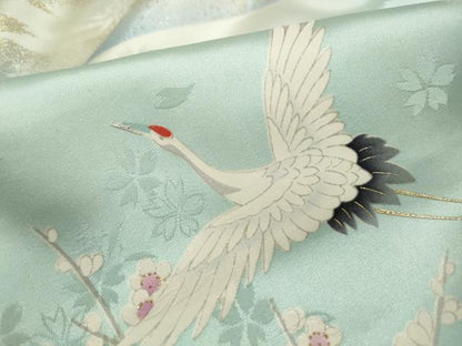 平和屋着物■豪華振袖　駒刺繍　人物御所車花文　群鶴　暈し染め　金銀彩　正絹　逸品　DABJ0100qa