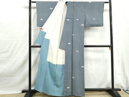 平和屋着物■上質な小紋　舞花竹間道　正絹　逸品　DABJ0105qa
