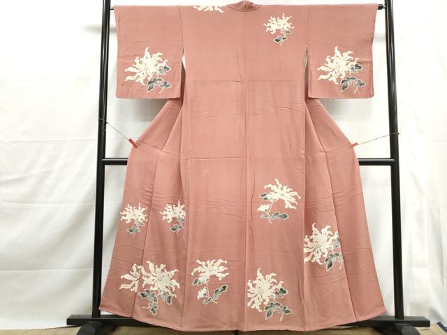 平和屋着物■訪問着　草花文　正絹　逸品　DABJ0106qa