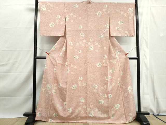 平和屋着物■上質な小紋　楓花文　正絹　逸品　DABJ0110qa