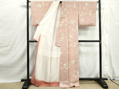 平和屋着物■上質な小紋　楓花文　正絹　逸品　DABJ0110qa