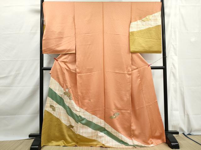 平和屋着物■訪問着　刺繍　地紙枝椿文　金彩　仮絵羽　逸品　未使用　DABJ0115qa