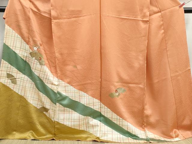 平和屋着物■訪問着　刺繍　地紙枝椿文　金彩　仮絵羽　逸品　未使用　DABJ0115qa