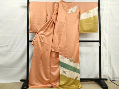 平和屋着物■訪問着　刺繍　地紙枝椿文　金彩　仮絵羽　逸品　未使用　DABJ0115qa