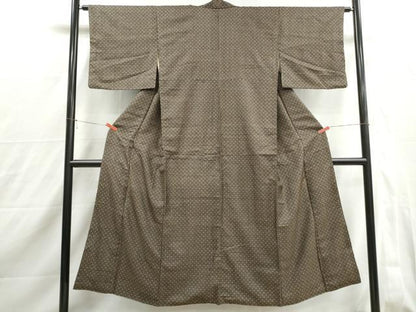 平和屋着物■上質な紬　幾何学文　正絹　逸品　DABJ0118qa