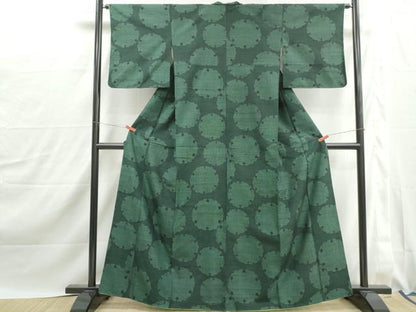 平和屋着物■上質な紬　雪輪文　正絹　逸品　DABJ0120qa