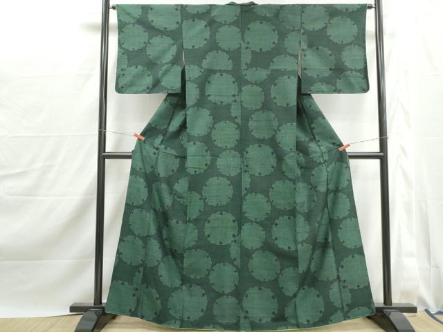 平和屋着物■上質な紬　雪輪文　正絹　逸品　DABJ0120qa